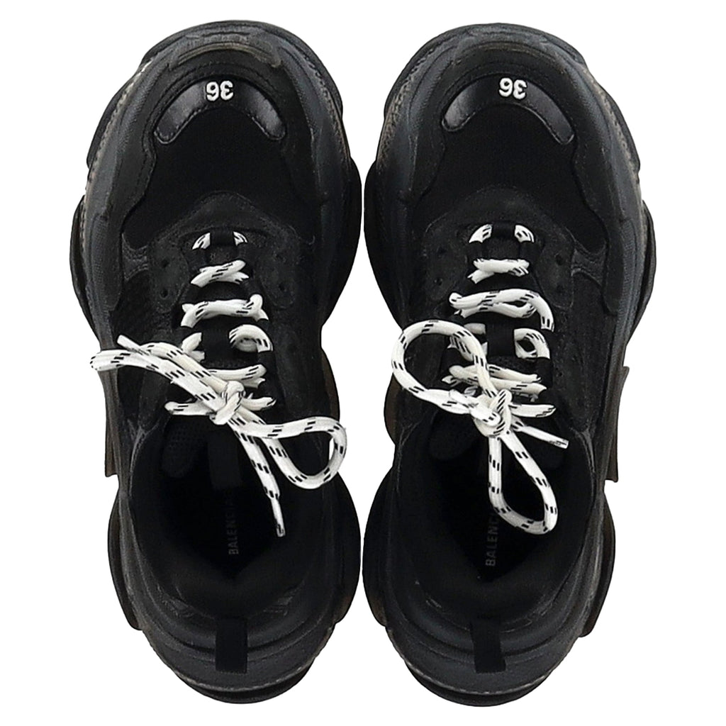 Women's Balenciaga Triple S Sneakers in Black Polyester