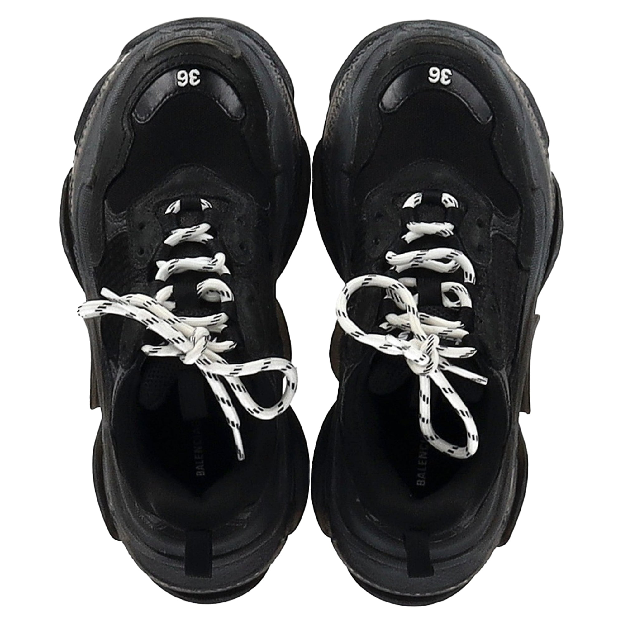 Women's Balenciaga Triple S Sneakers in Black Polyester