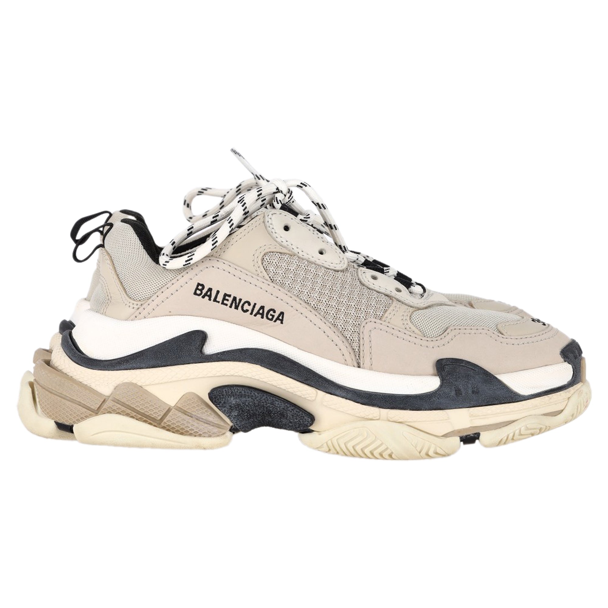 Women's Balenciaga Triple S Sneakers in Beige Polyester