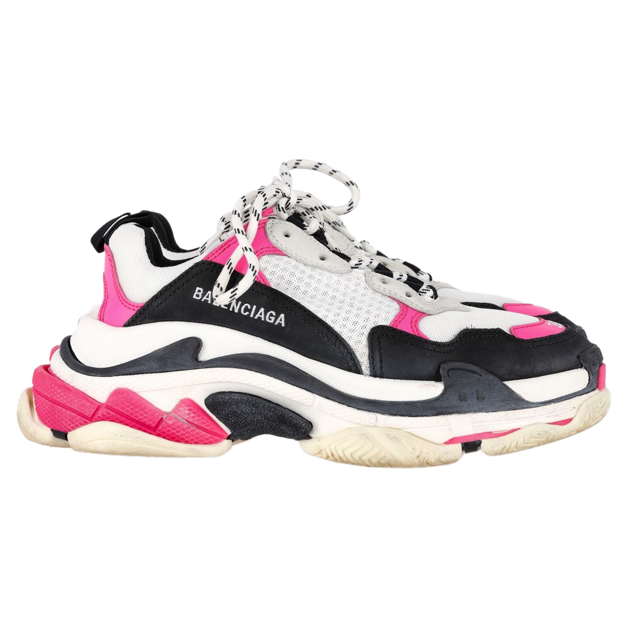 Women's Balenciaga Triple S Sneakers in Neon Pink Polyester
