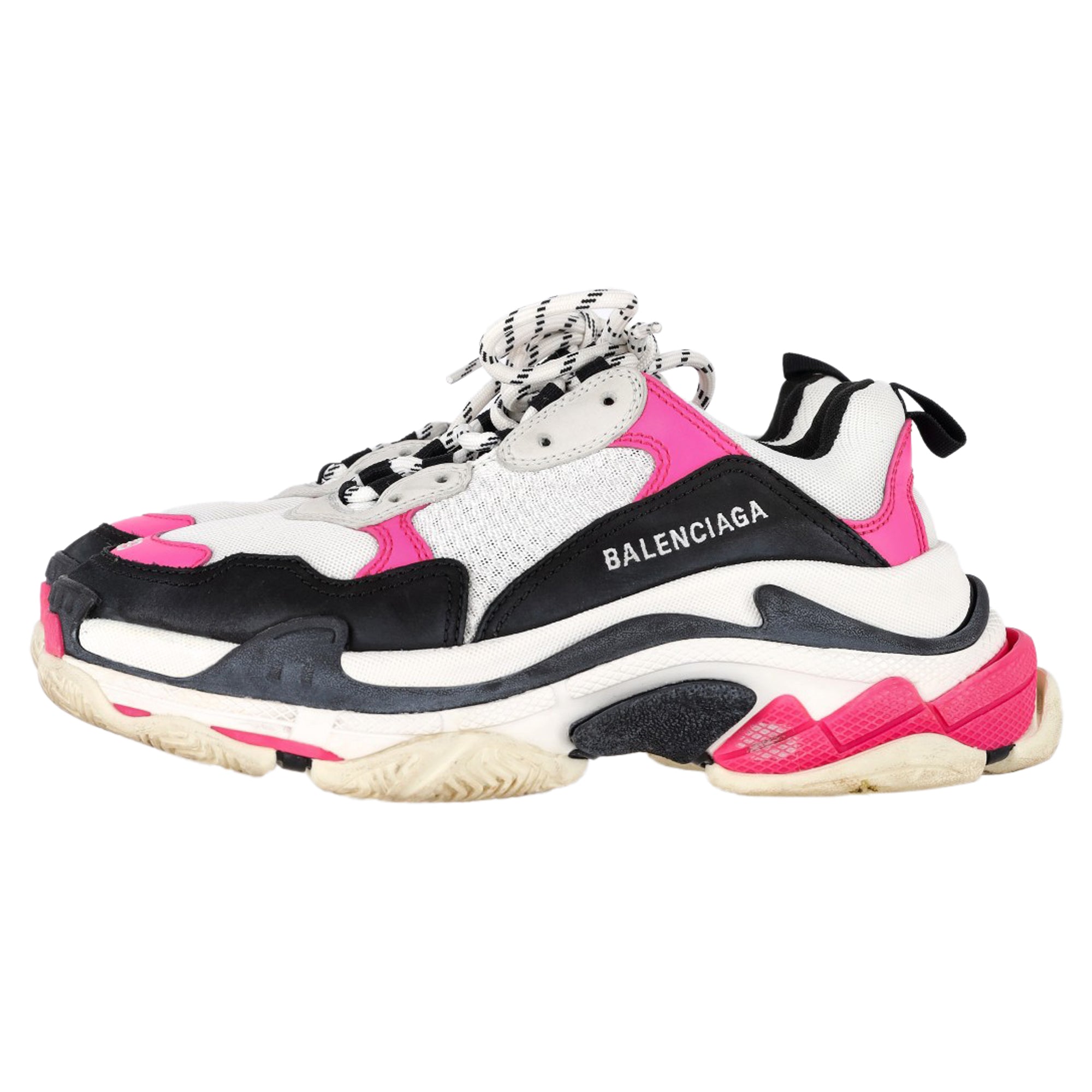 Women's Balenciaga Triple S Sneakers in Neon Pink Polyester