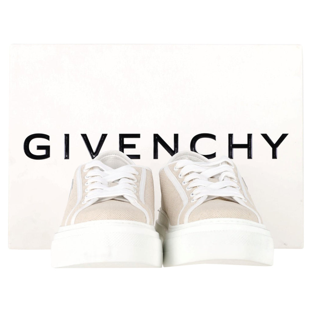 Givenchy City Platform Sneakers in Beige Canvas