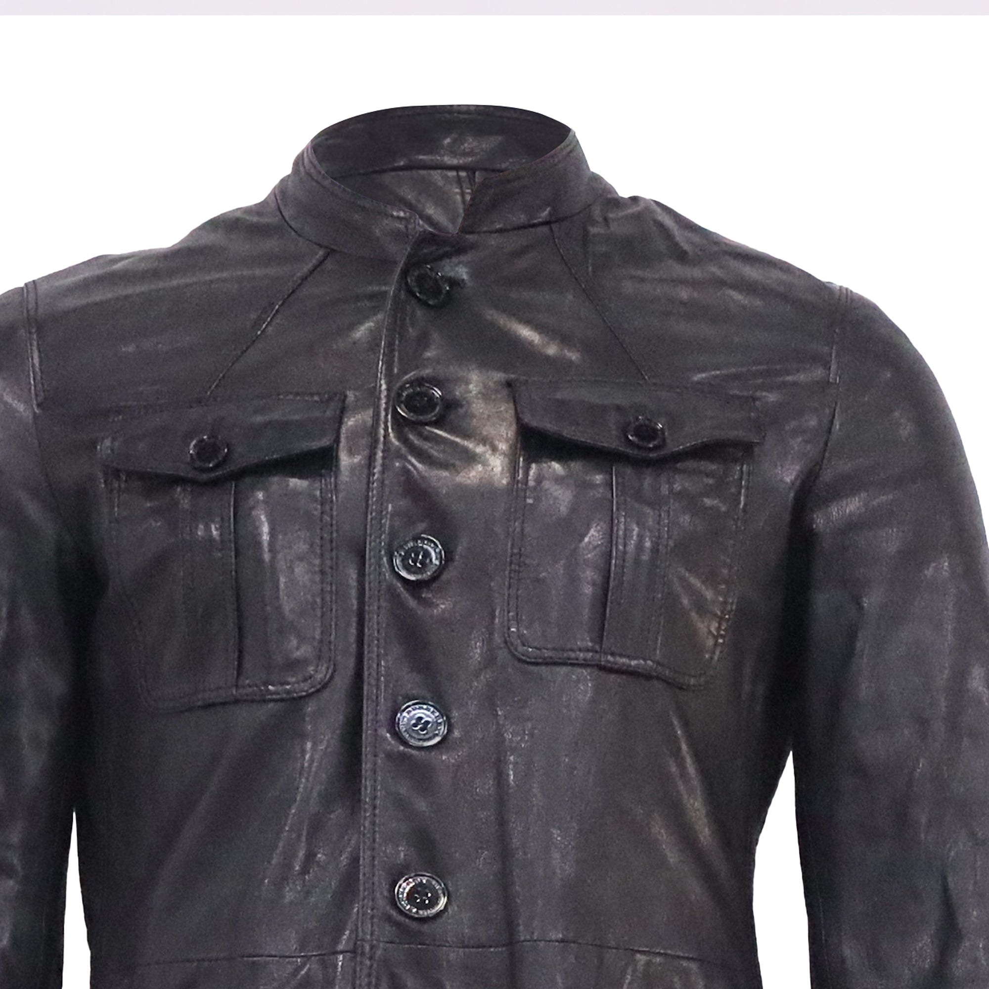Burberry Moto Jacket in Black Leather