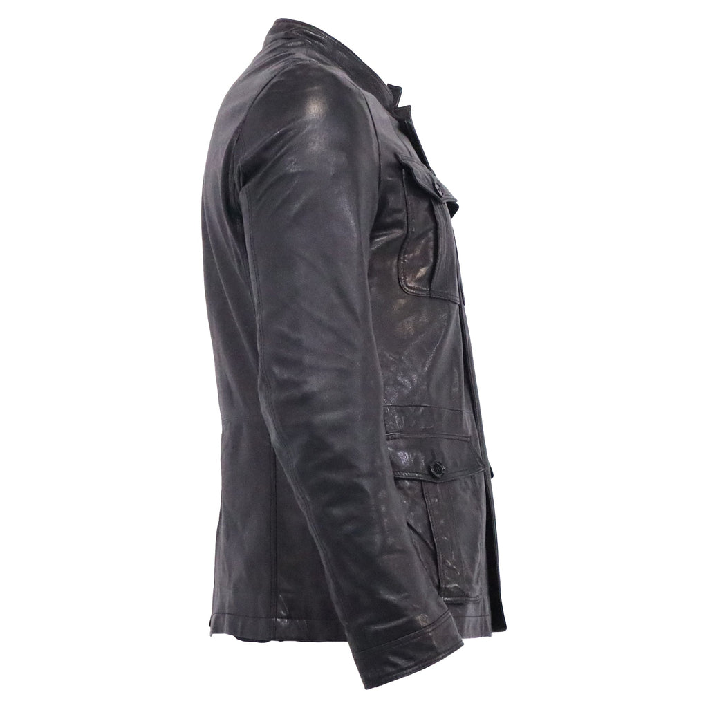 Burberry Moto Jacket in Black Leather