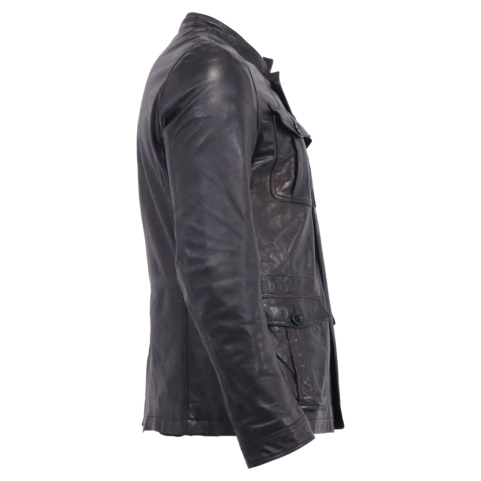Burberry Moto Jacket in Black Leather