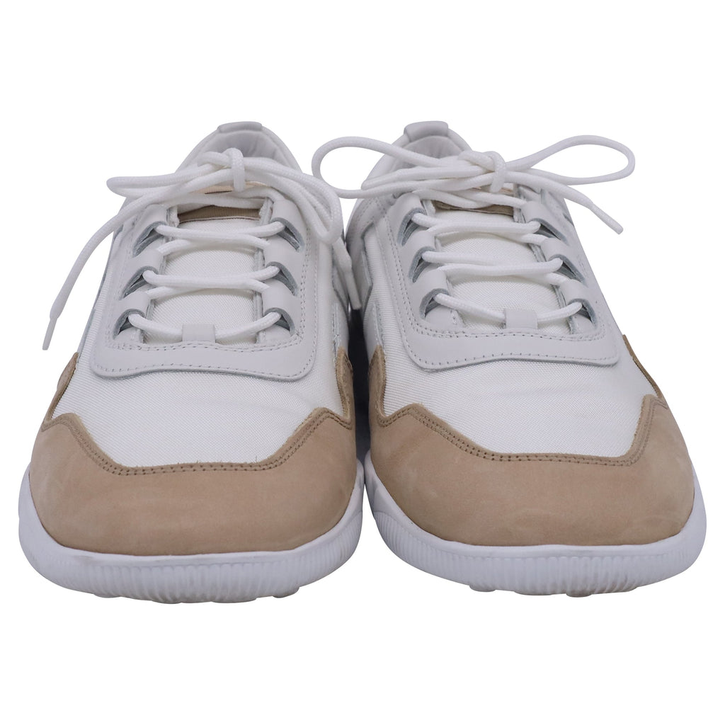 Men's Tod's Two-Tone Sneakers in White Canvas