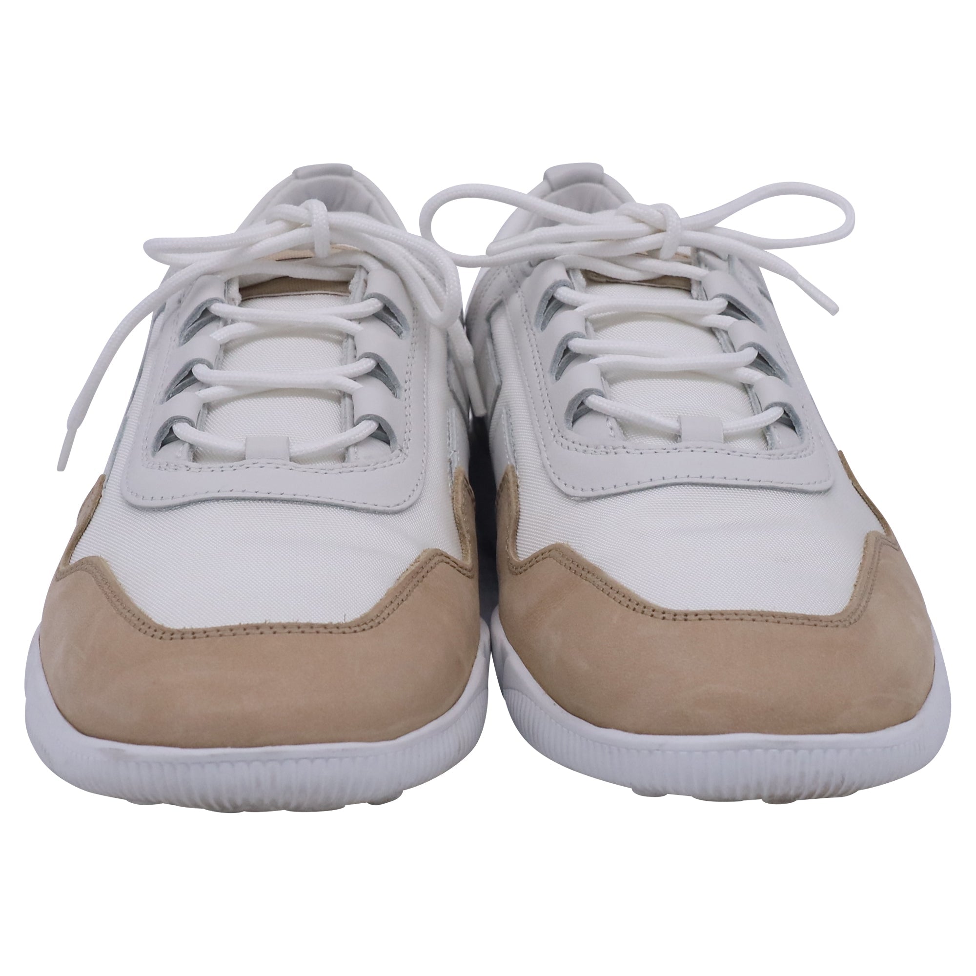 Men's Tod's Two-Tone Sneakers in White Canvas