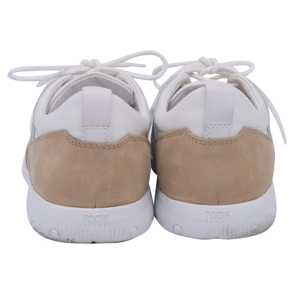 Men's Tod's Two-Tone Sneakers in White Canvas