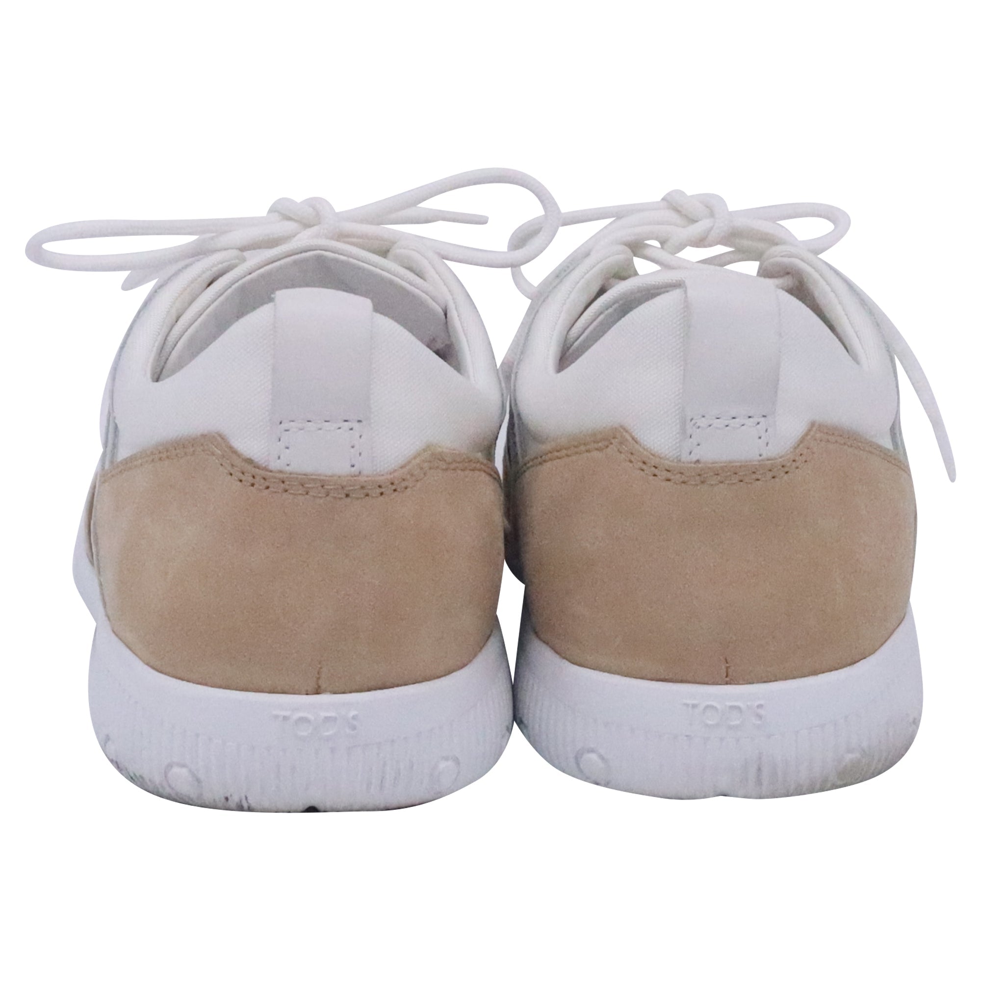 Men's Tod's Two-Tone Sneakers in White Canvas