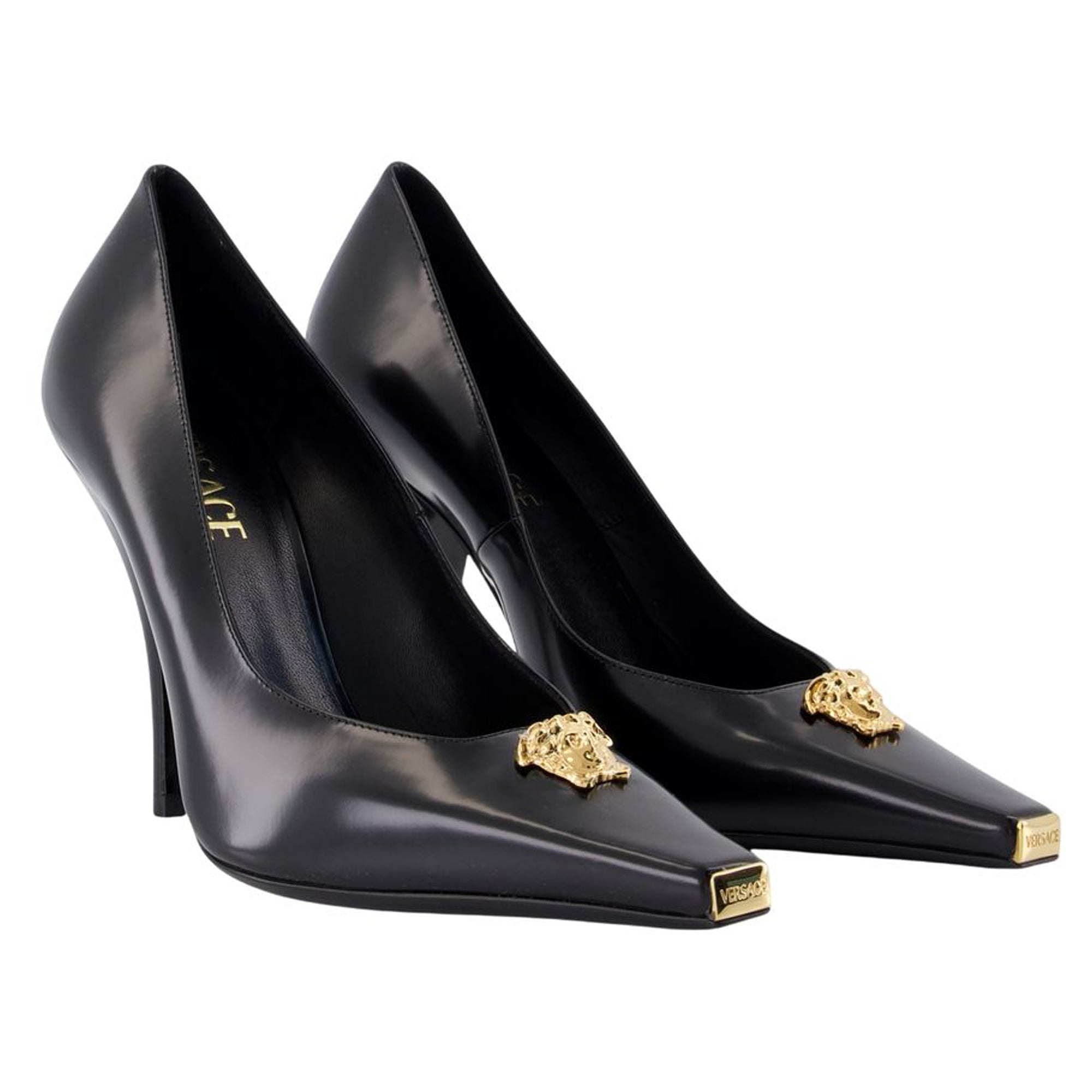 Women's T.105 Pumps - Versace - Leather - Black