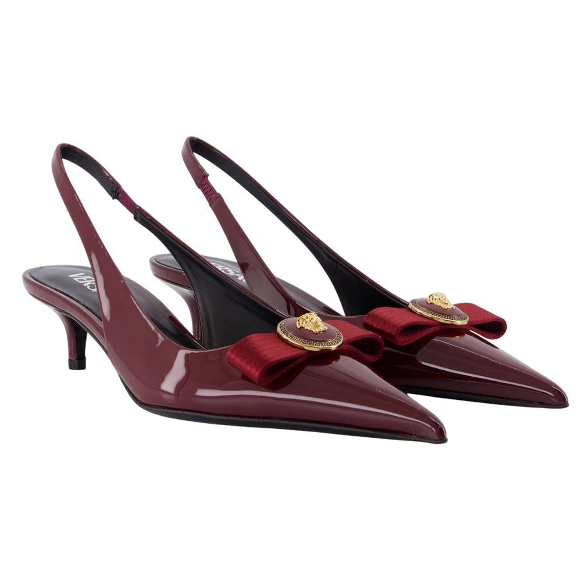 Women's T.45 Pumps - Versace - Leather - Burgundy