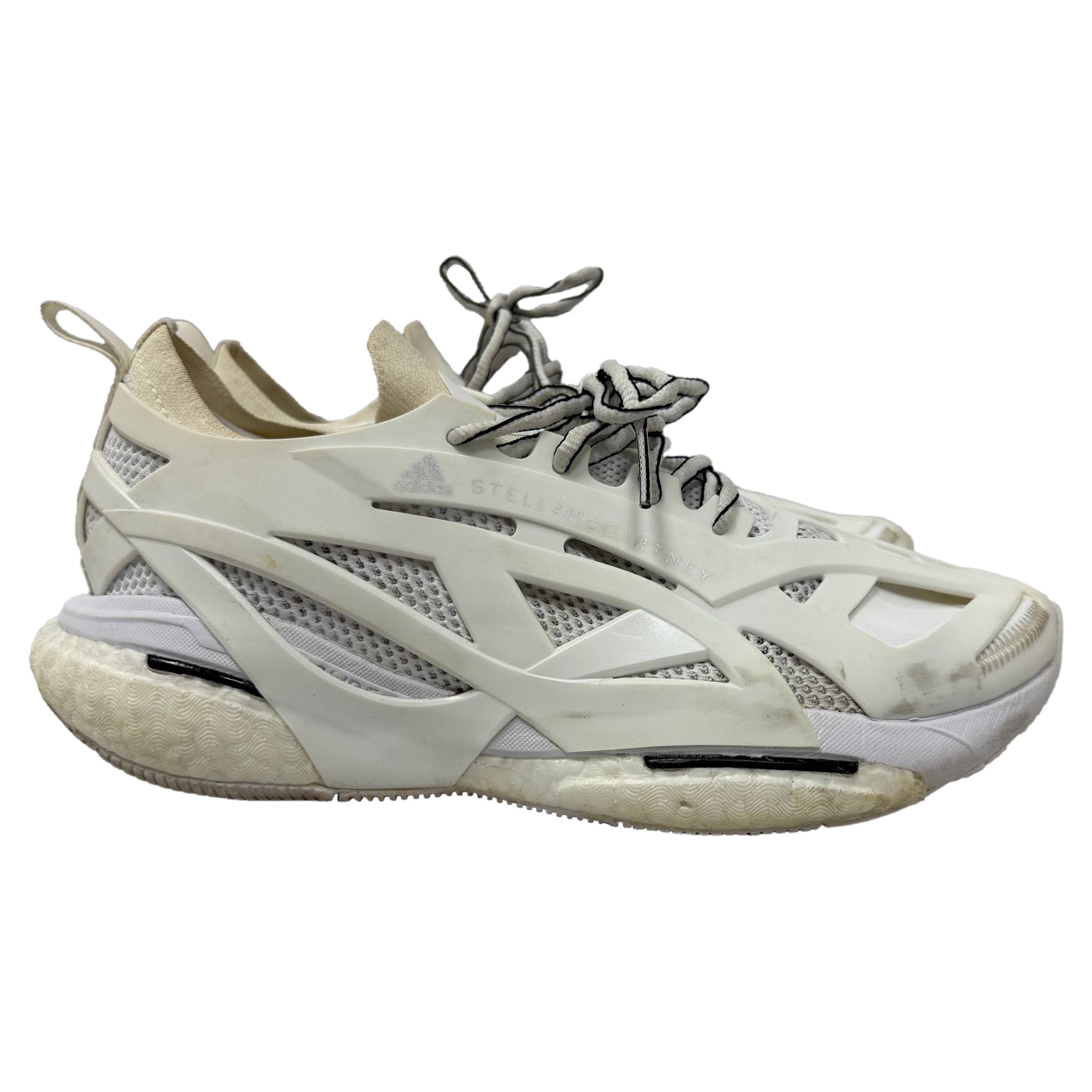 Women's Adidas x Stella Mccartney Solarglide Running Sneakers in White Polyurethane