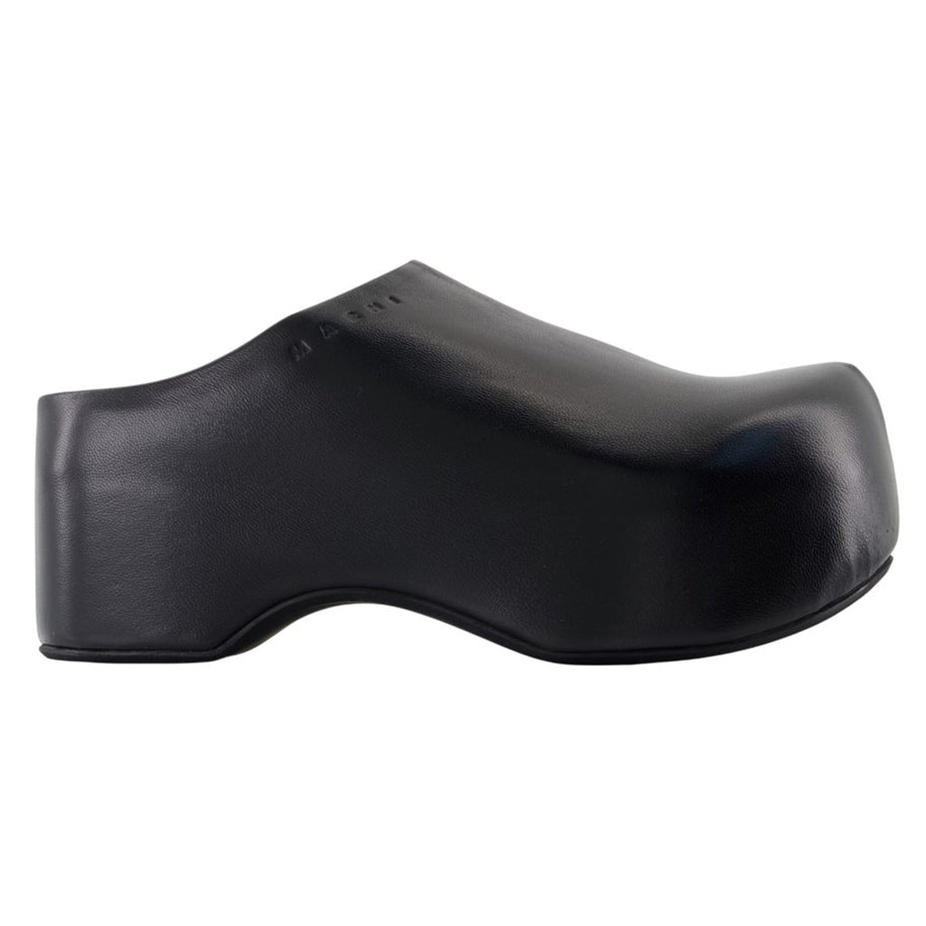 Women's Sabot Sandals - Marni - Leather - Black