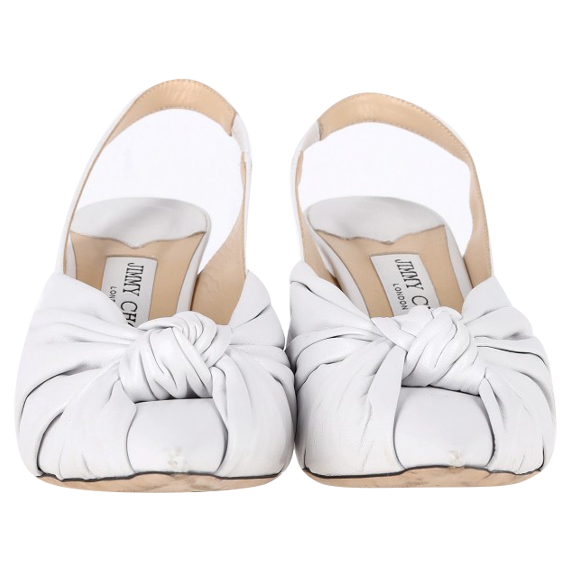 Jimmy Choo Annabell Slingback Sandals in White Leather