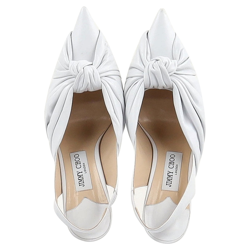 Jimmy Choo Annabell Slingback Sandals in White Leather