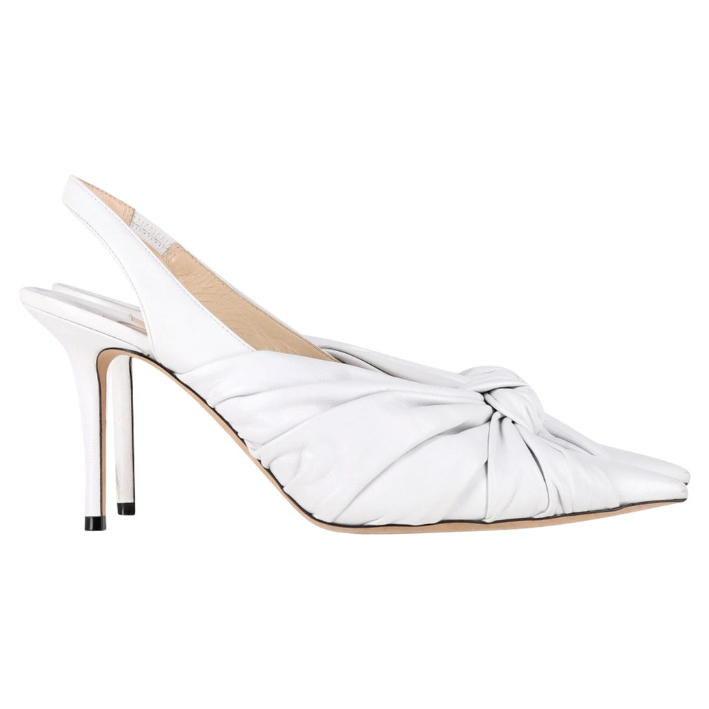Jimmy Choo Annabell Slingback Sandals in White Leather