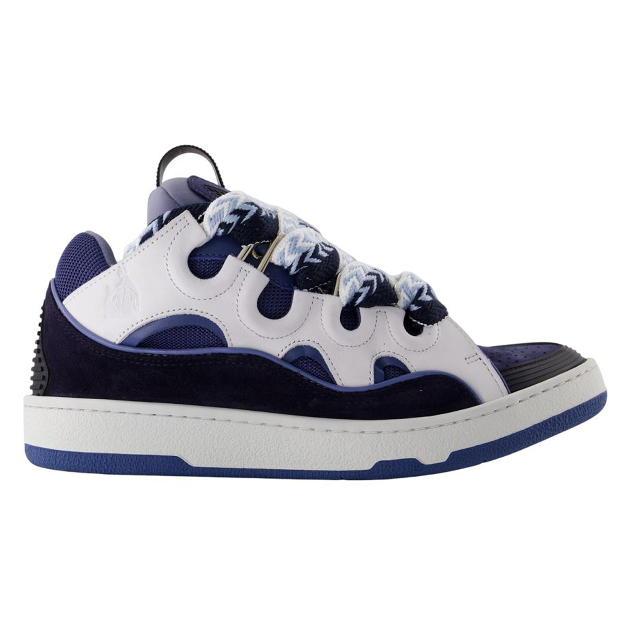Women's Curb Sneakers - Lanvin - Synthetic - Black/Blue