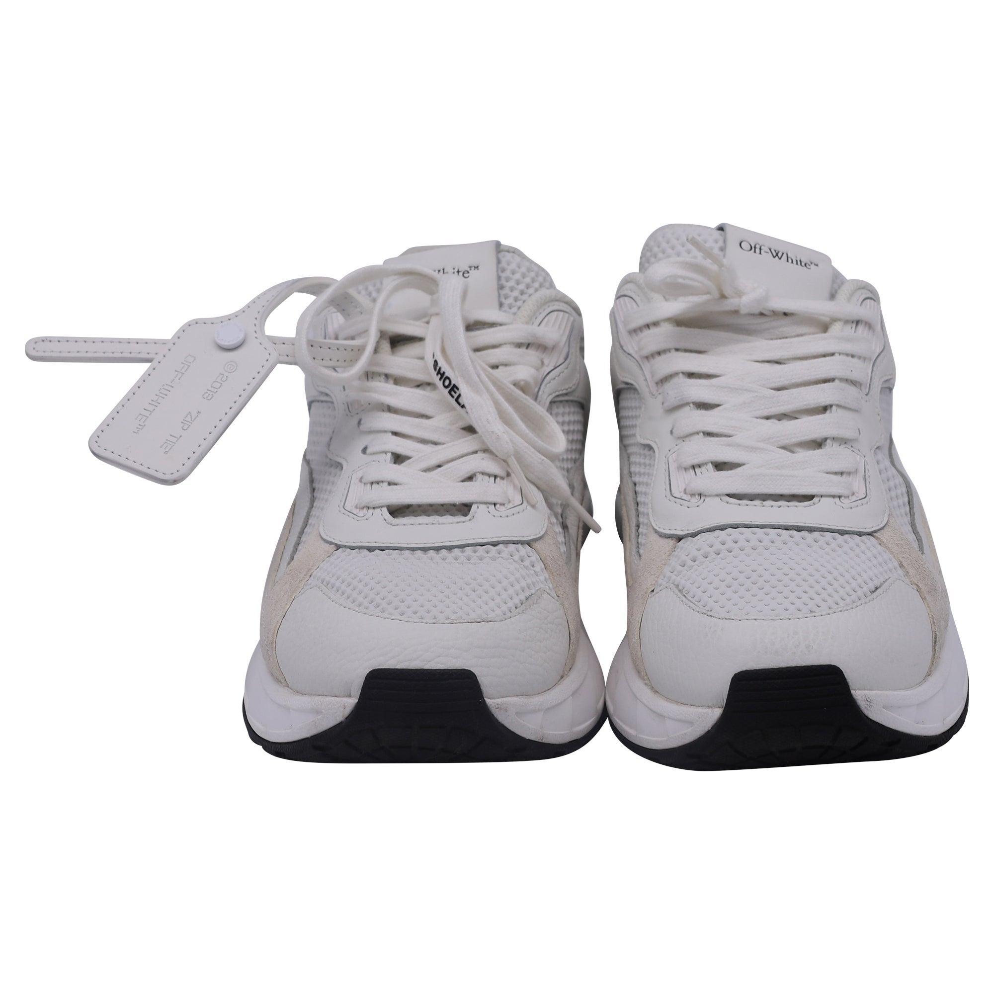 Off-White Kick-Off Runner Sneakers in White Leather and Polyester