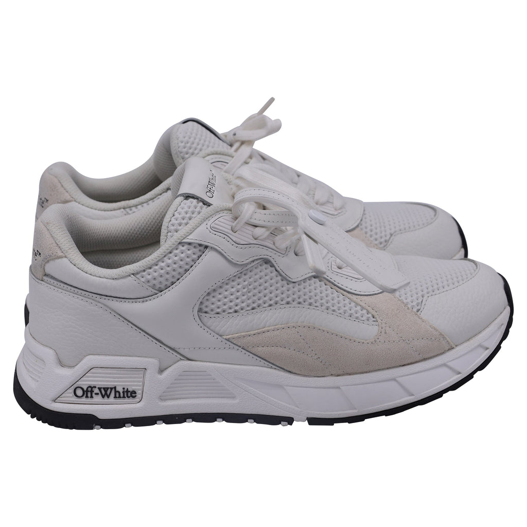 Off-White Kick-Off Runner Sneakers in White Leather and Polyester