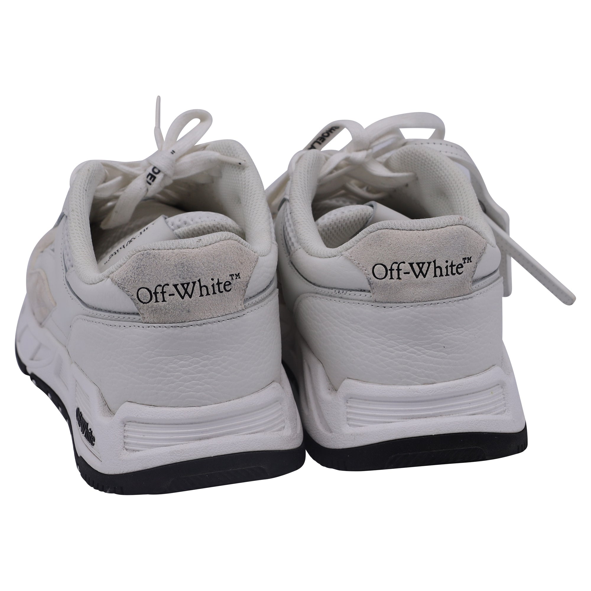 Off-White Kick-Off Runner Sneakers in White Leather and Polyester