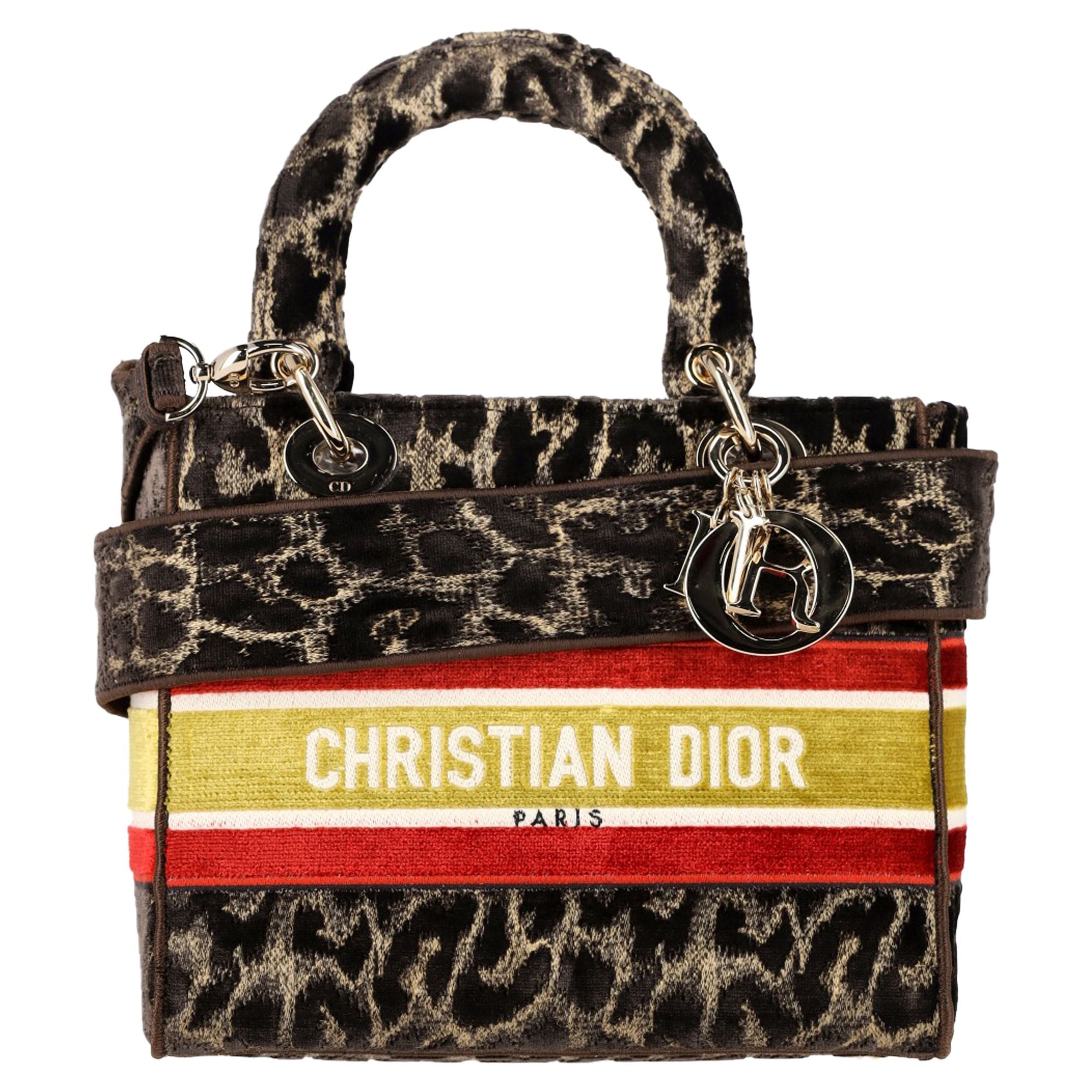 Lady D-Lite Bag Embroidered Canvas Medium