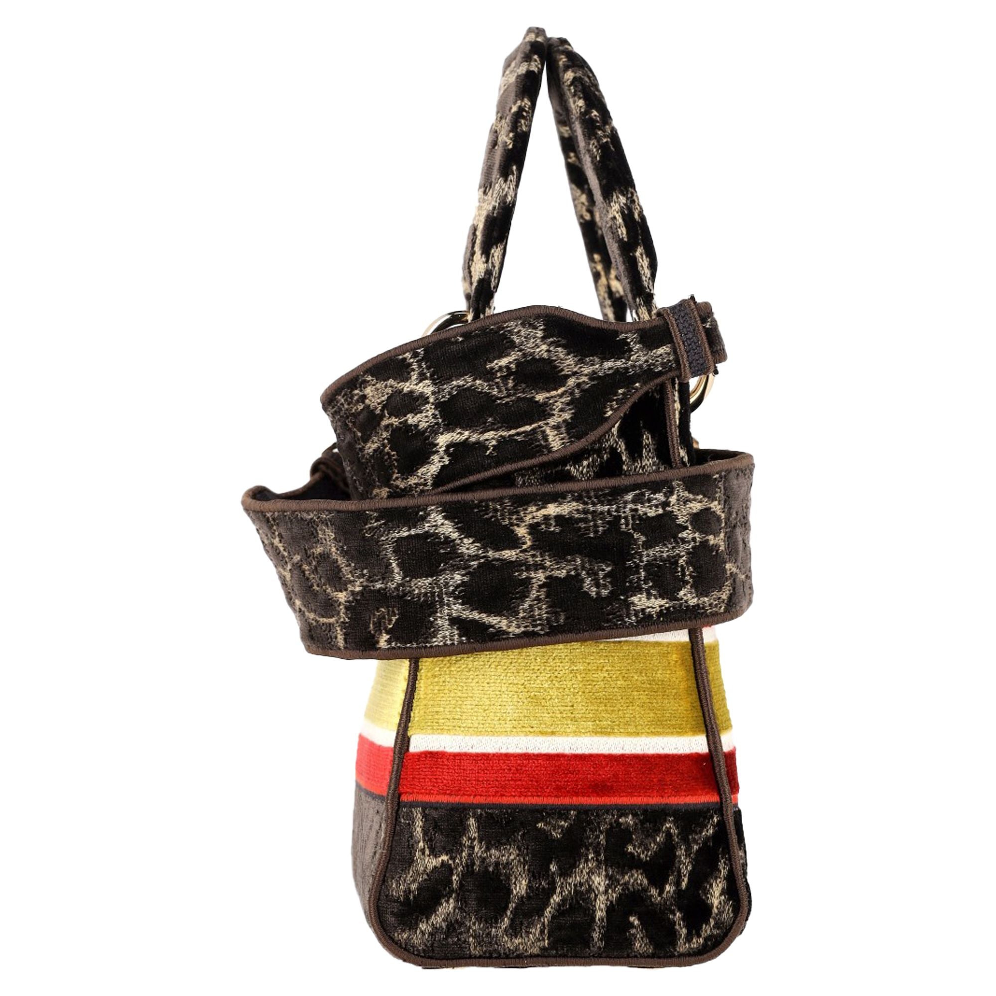 Lady D-Lite Bag Embroidered Canvas Medium