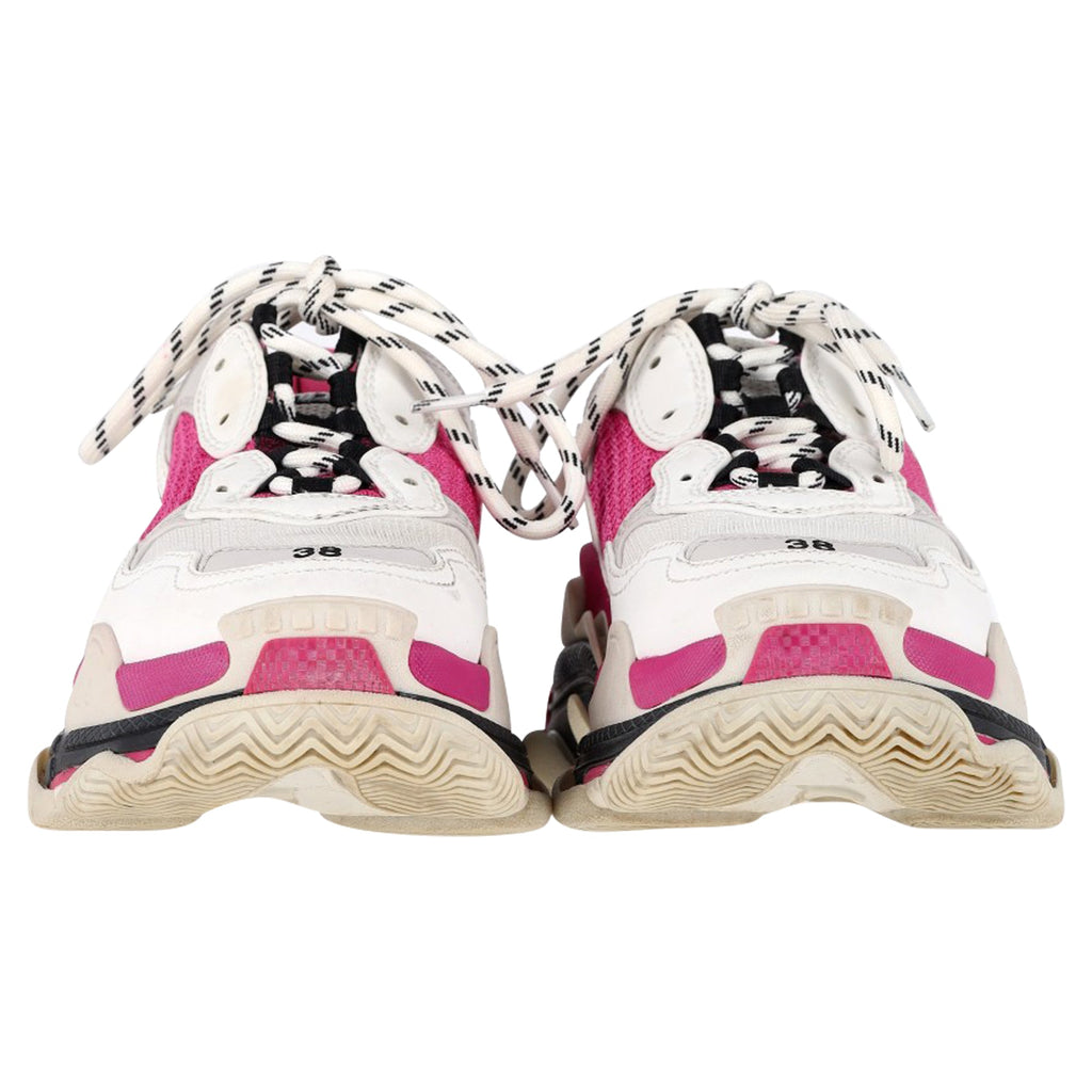 Women's Balenciaga Triple S Sneakers in Pink and White Polyester