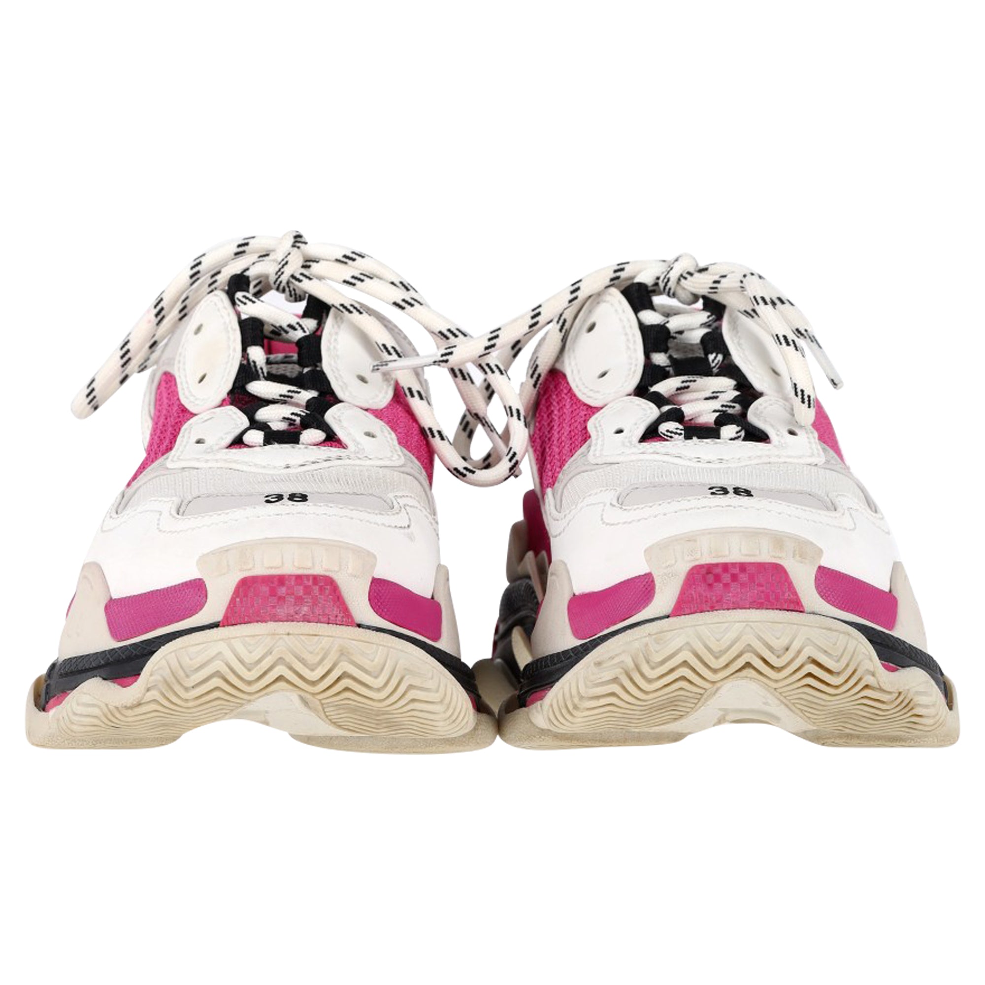 Women's Balenciaga Triple S Sneakers in Pink and White Polyester
