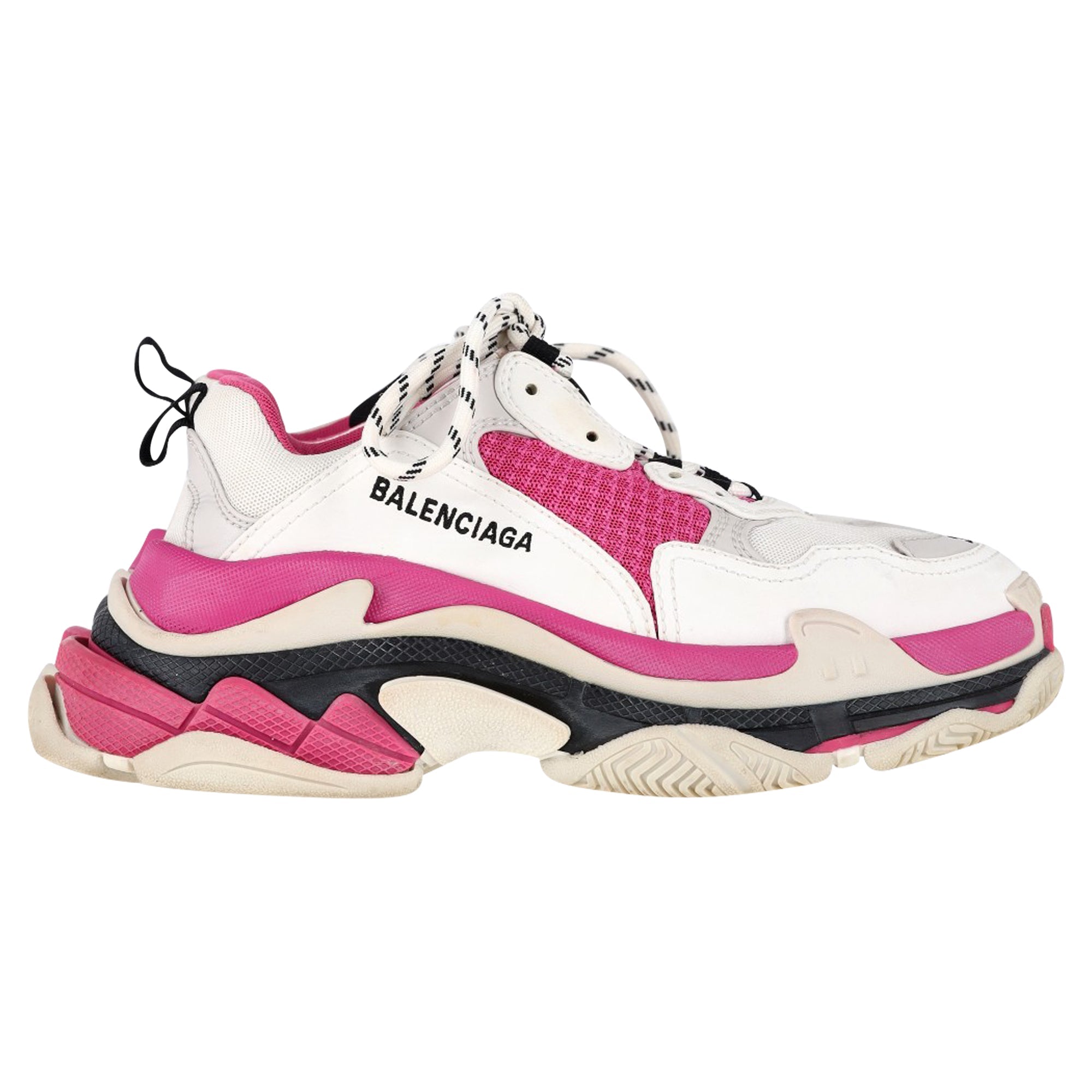 Women's Balenciaga Triple S Sneakers in Pink and White Polyester