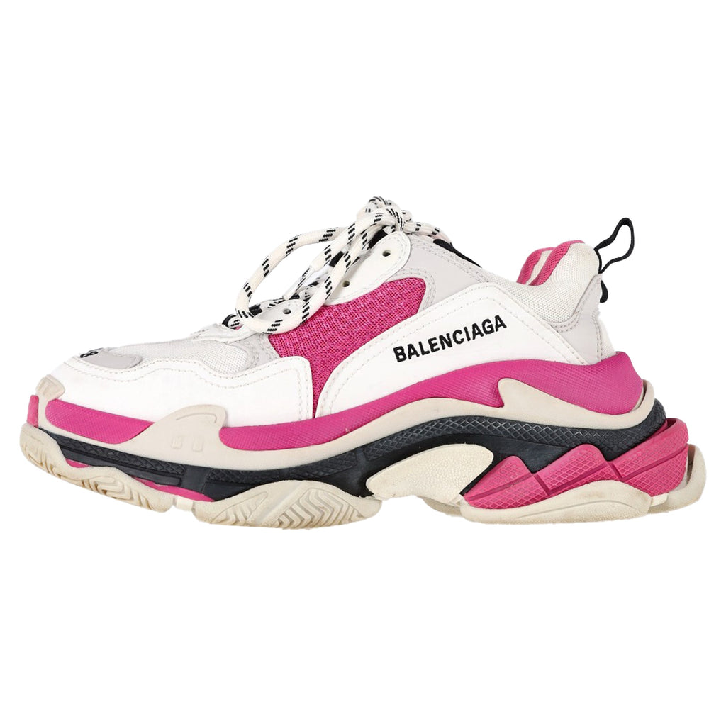 Women's Balenciaga Triple S Sneakers in Pink and White Polyester