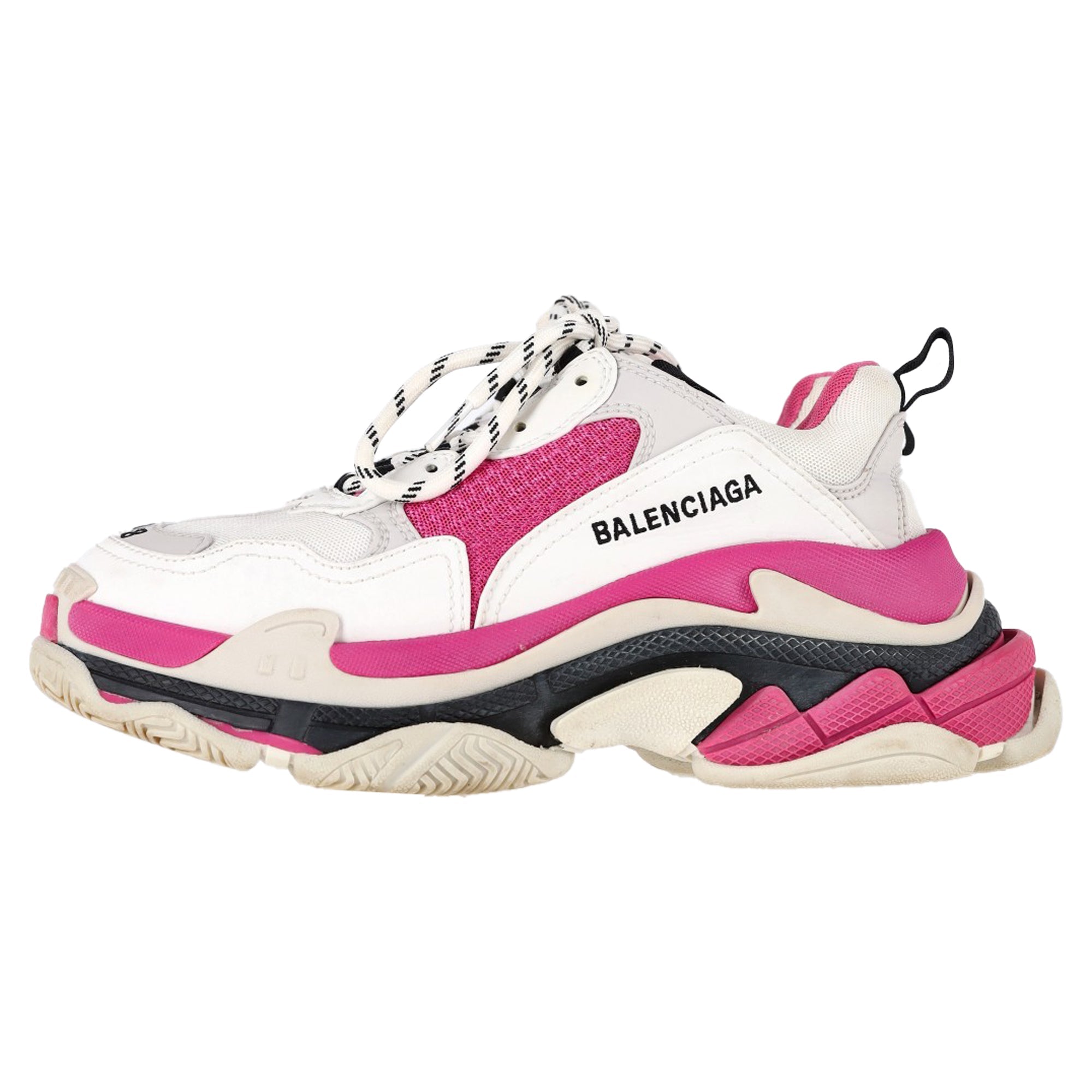 Women's Balenciaga Triple S Sneakers in Pink and White Polyester