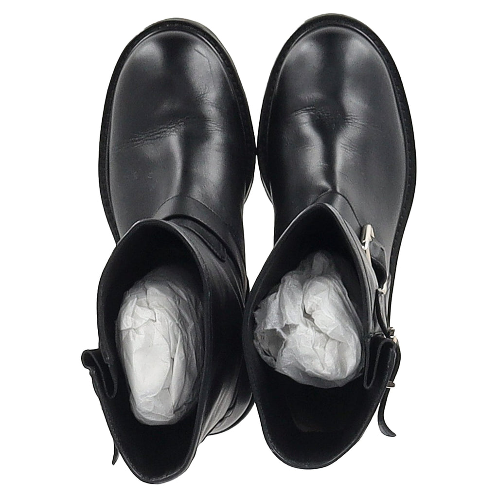 Jimmy Choo Biker II Combat Boots in Black Leather
