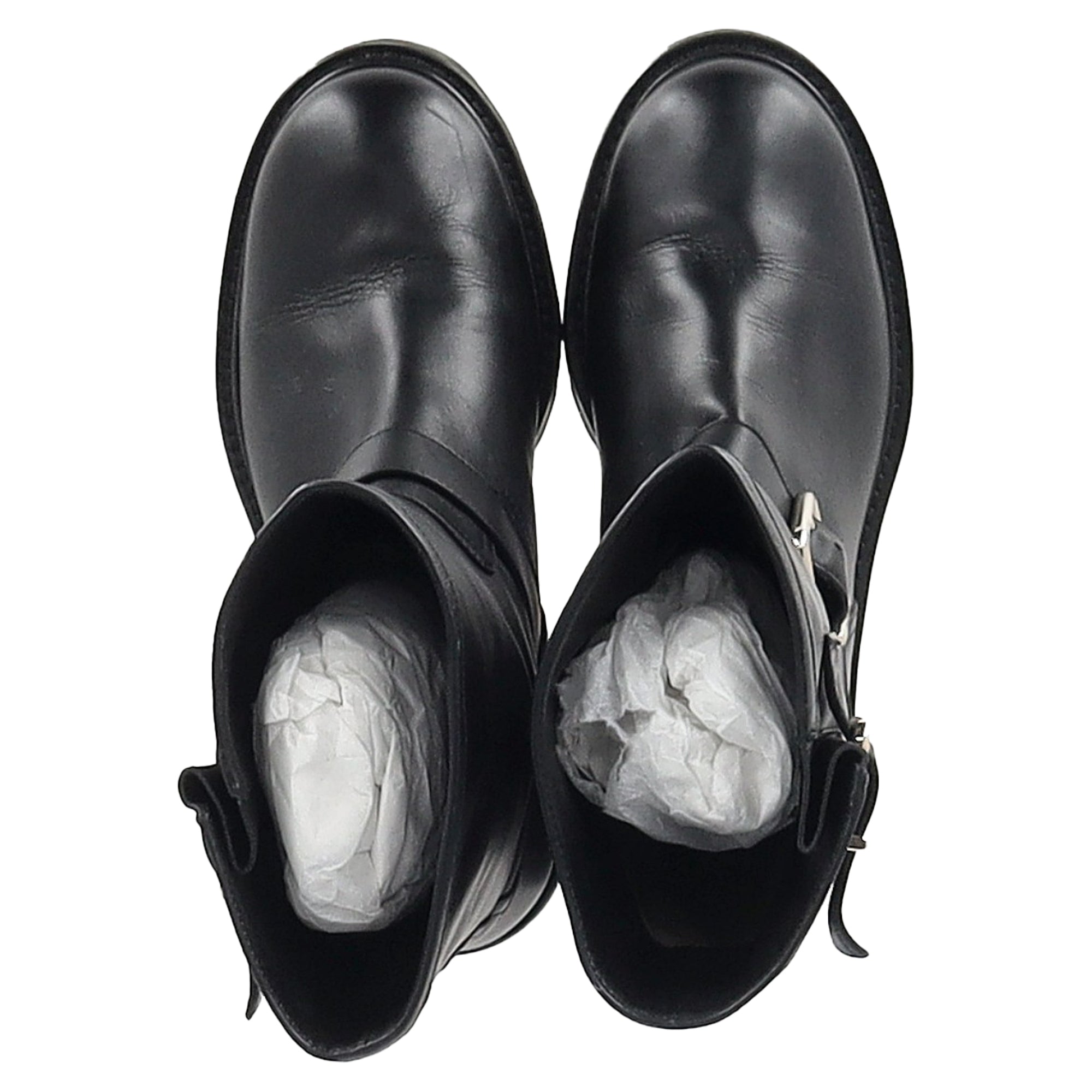 Jimmy Choo Biker II Combat Boots in Black Leather