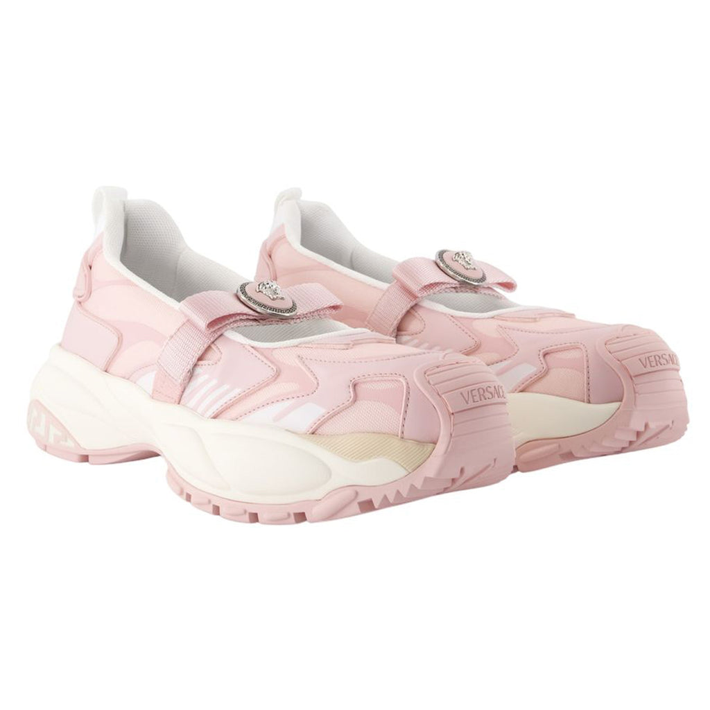Women's Mary Jane Sneakers - Versace - Synthetic - Pink
