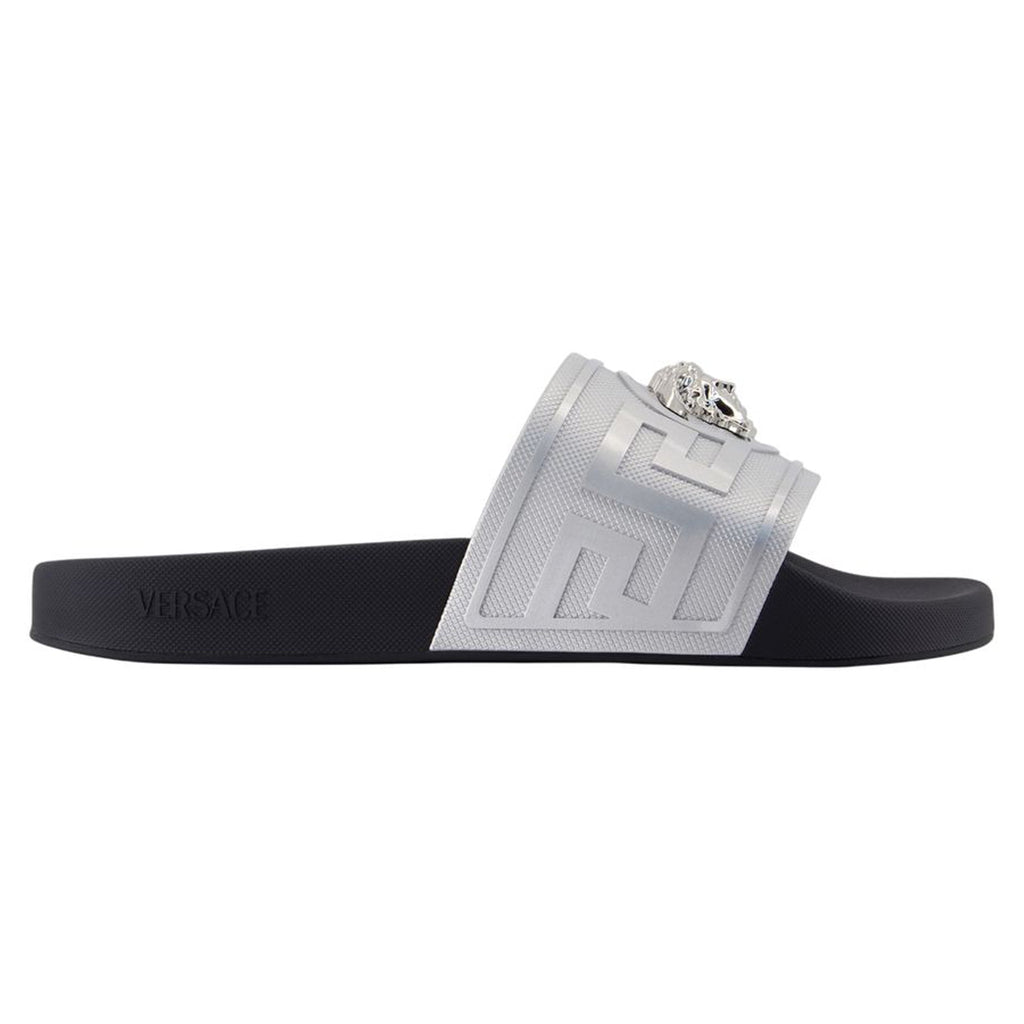 Women's Sandals - Versace - Synthetic Leather - Silver