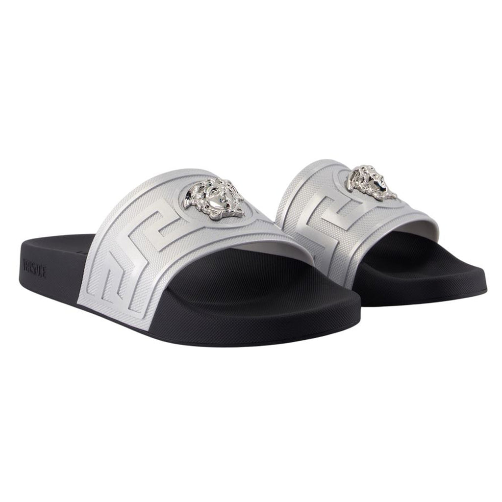 Women's Sandals - Versace - Synthetic Leather - Silver