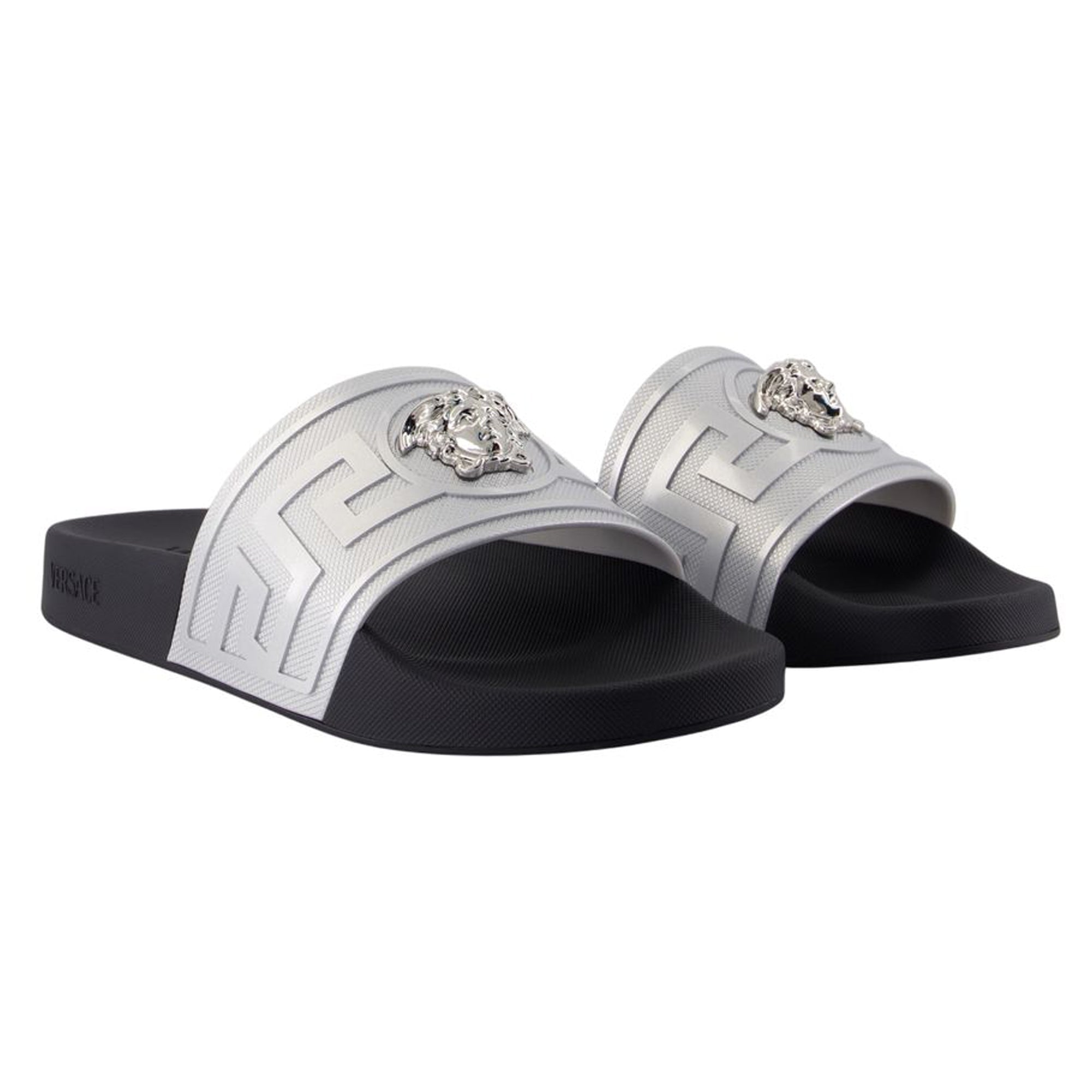 Women's Sandals - Versace - Synthetic Leather - Silver