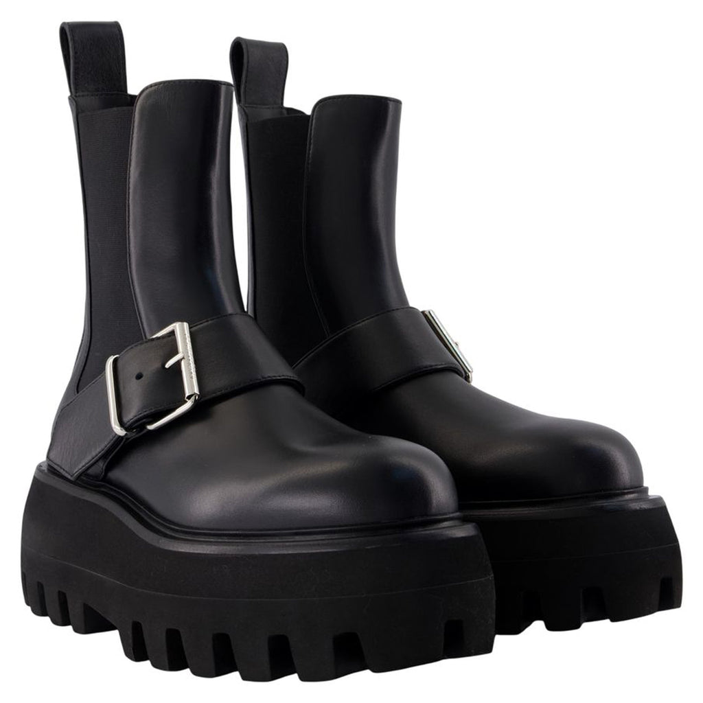 Women's High Ankle Boots - Alexander McQueen - Leather - Black