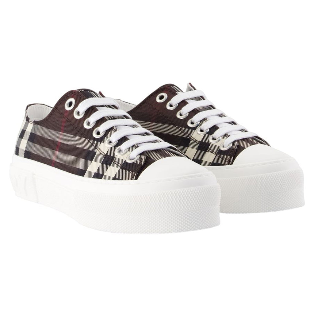 Jack Large Check Sneakers - Burberry - Nylon - Brown
