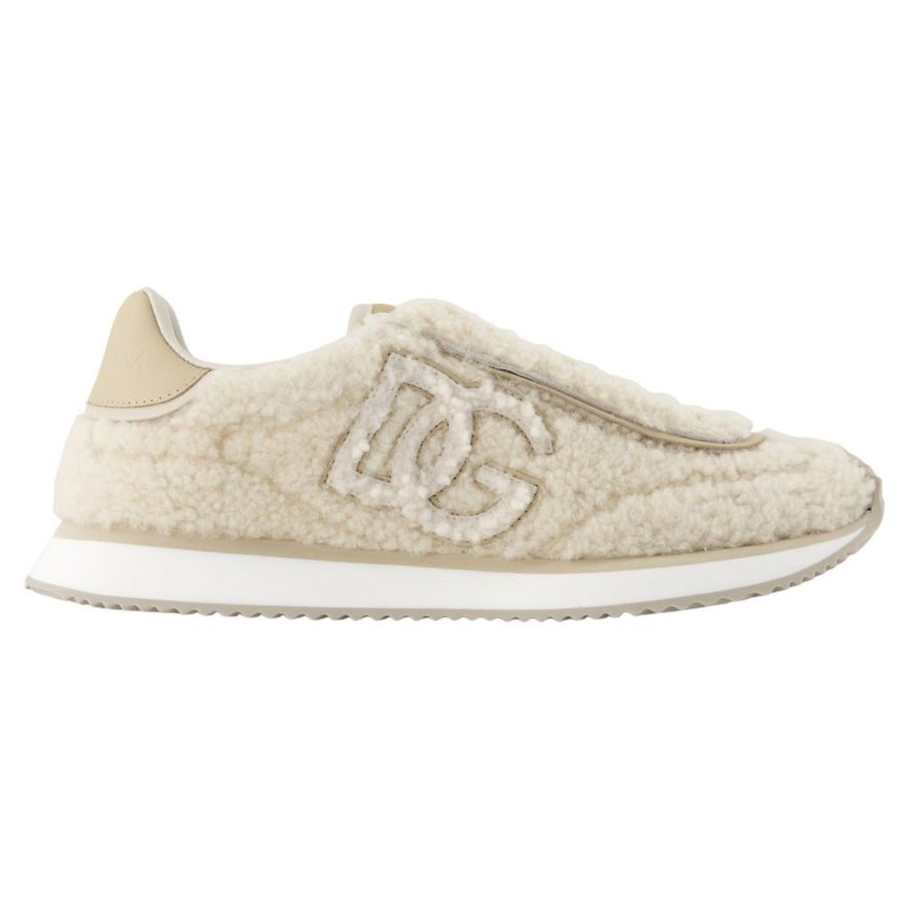 Women's Sneakers Cushion - Dolce&Gabbana - Leather - Beige
