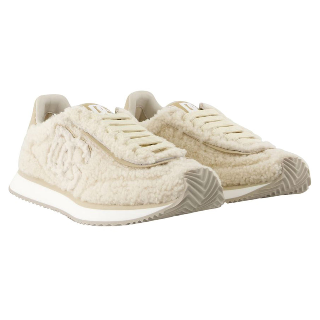 Women's Sneakers Cushion - Dolce&Gabbana - Leather - Beige