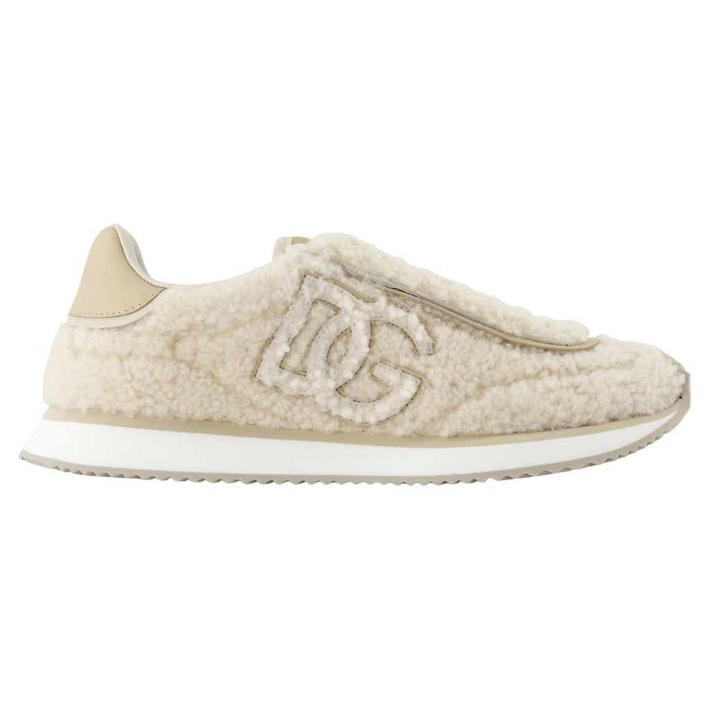 Women's Sneakers Cushion - Dolce&Gabbana - Leather - Beige