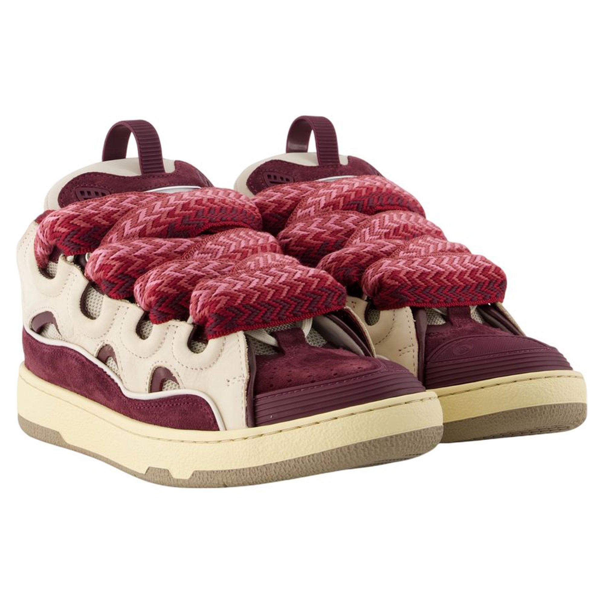 Curb sneakers - Lanvin - Synthetic - Beige/Bordeau