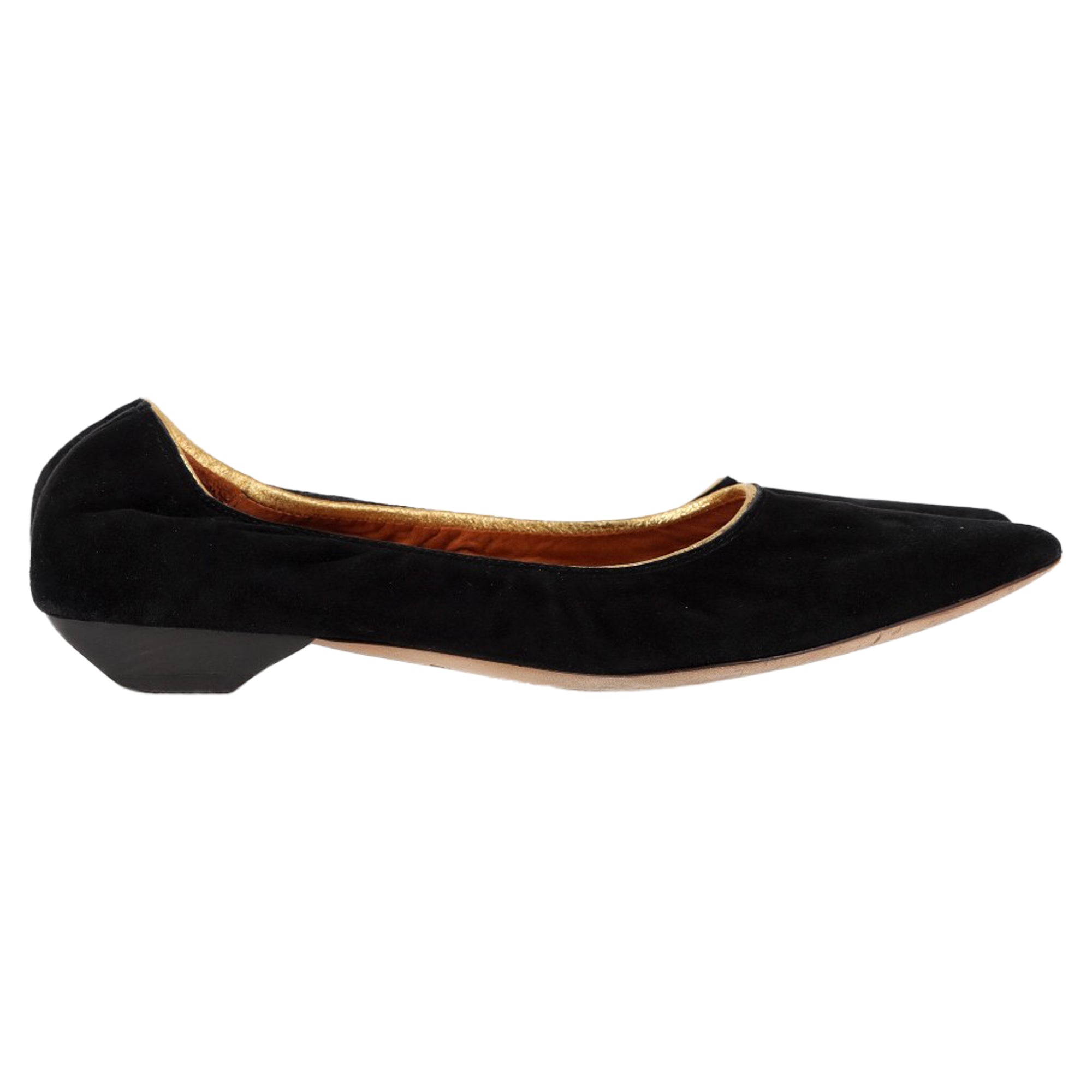 Women's Lanvin Pointed Flats in Black Suede