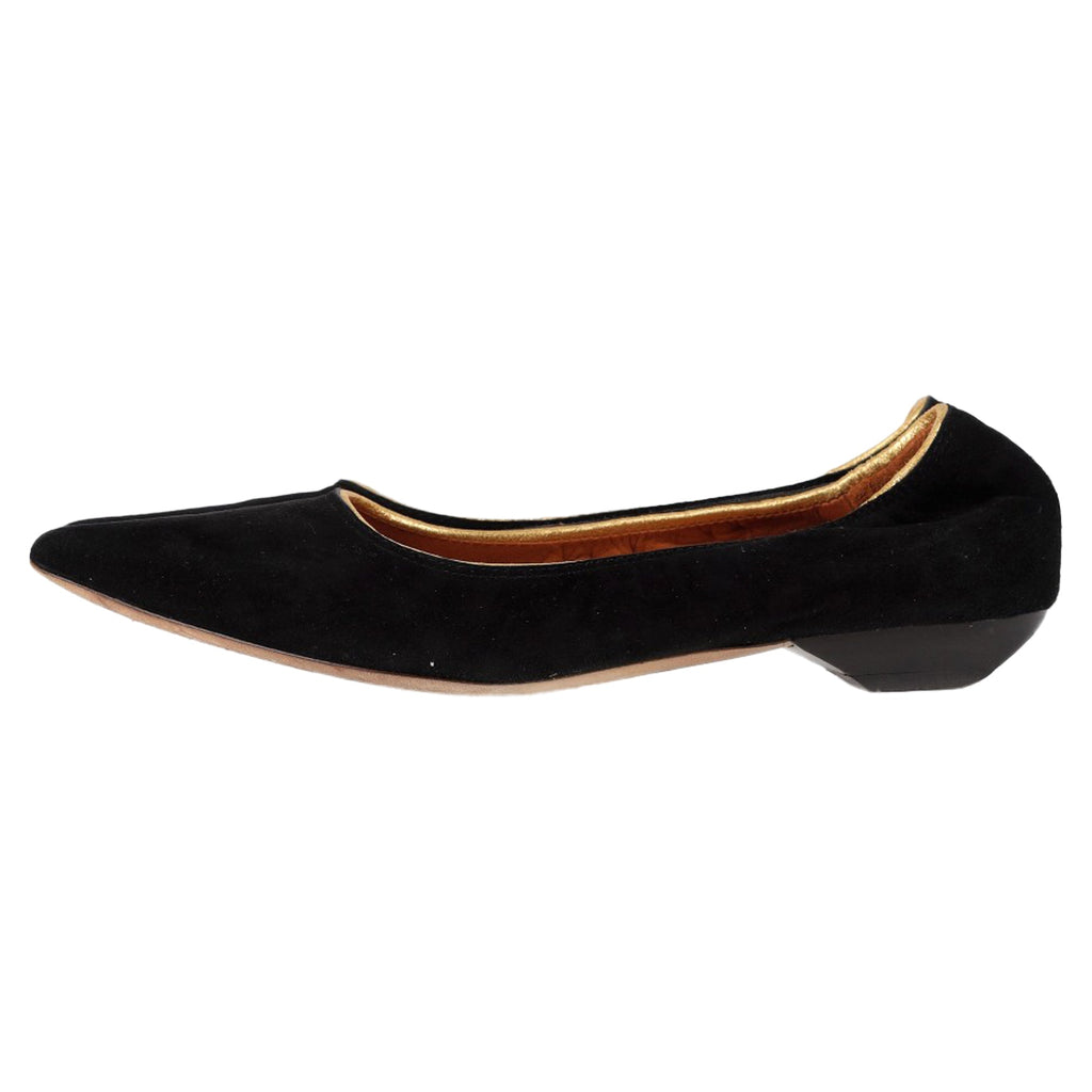 Women's Lanvin Pointed Flats in Black Suede