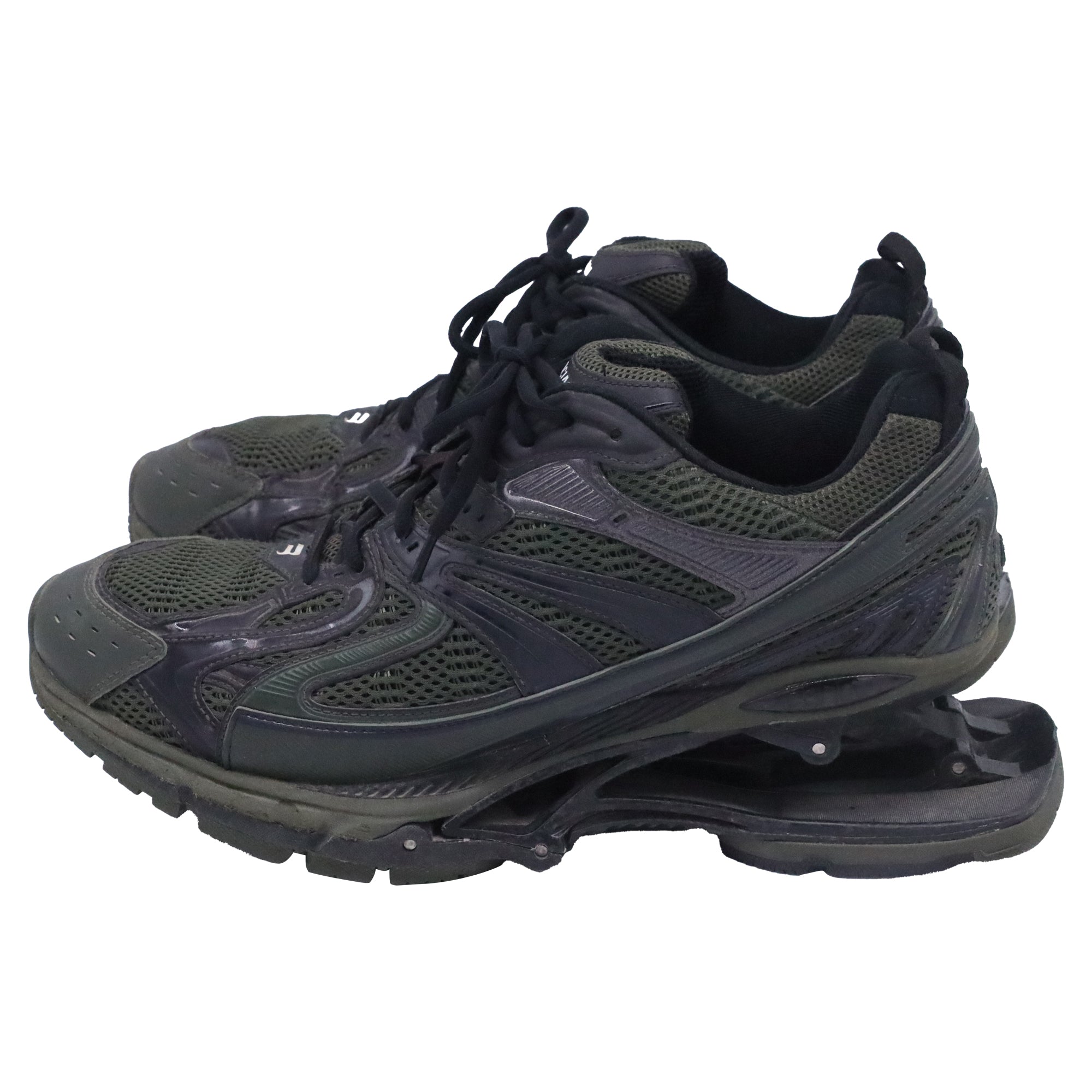 Men's Balenciaga X-Pander Low-Top Sneakers in Olive Polyester
