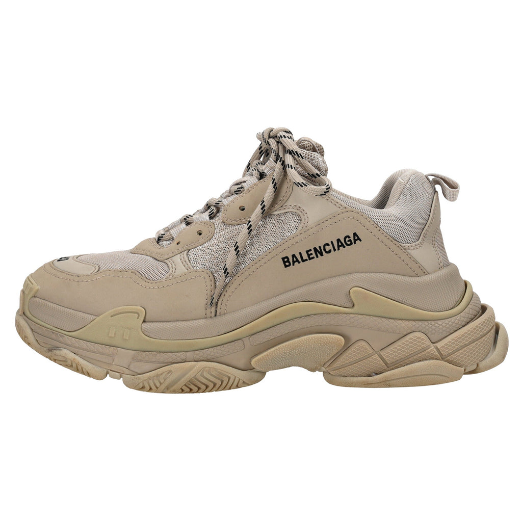 Men's Balenciaga Triple S Sneakers in Beige Polyester