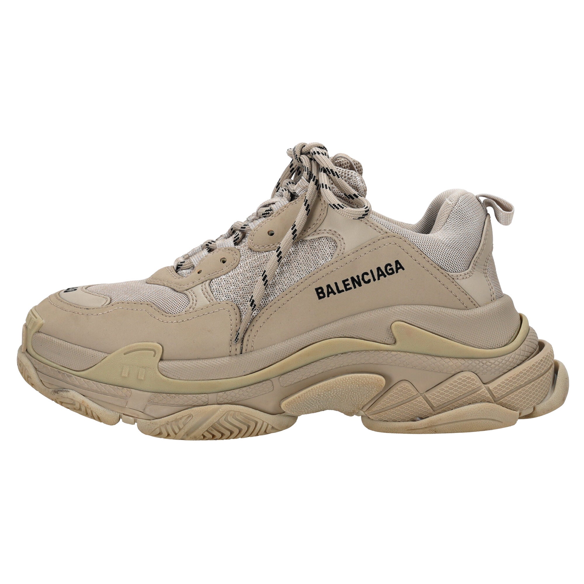 Men's Balenciaga Triple S Sneakers in Beige Polyester