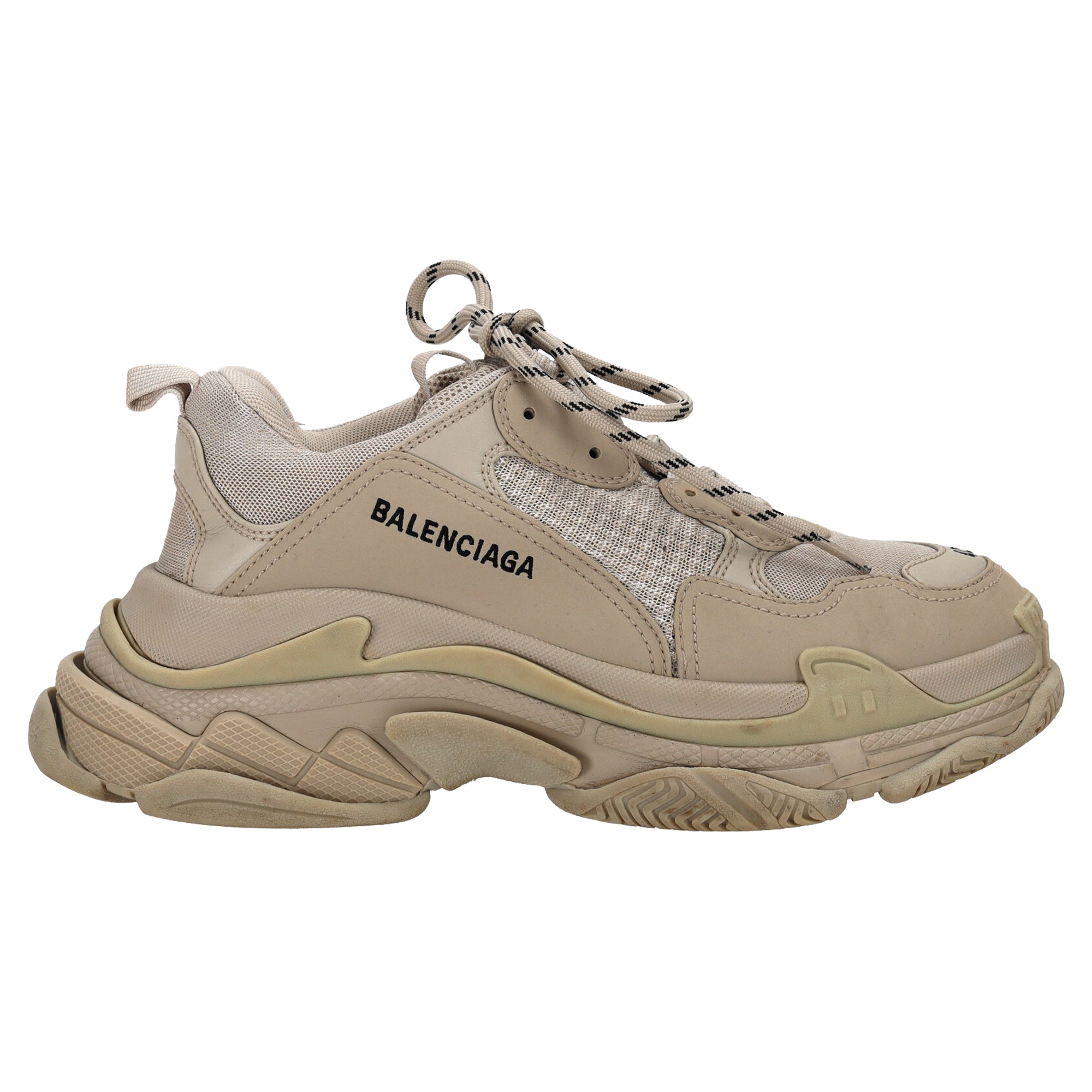 Men's Balenciaga Triple S Sneakers in Beige Polyester