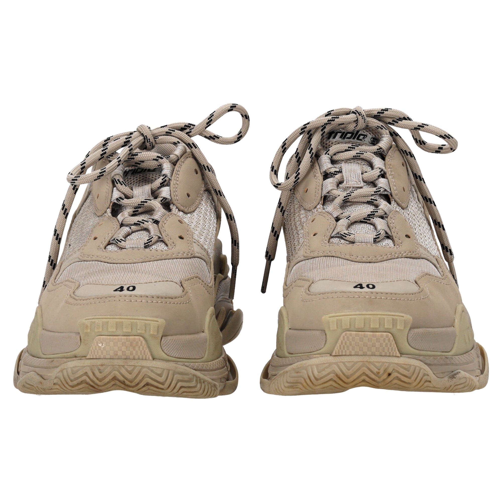 Men's Balenciaga Triple S Sneakers in Beige Polyester